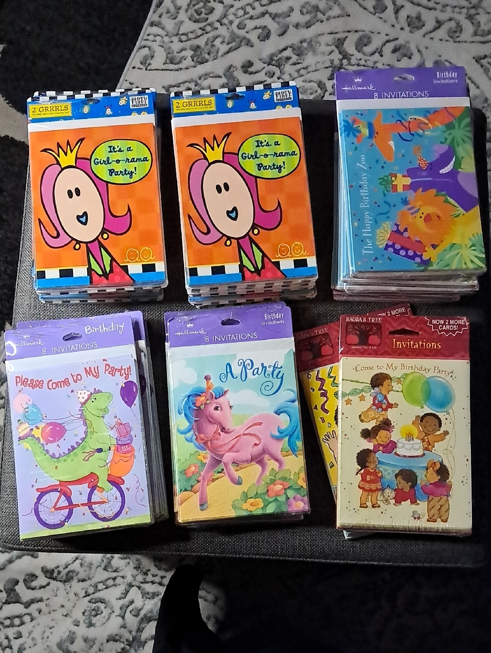 VTG Kids Birthday Invitation 29 Packs - 6 Asstd Designs - NEW